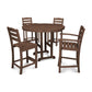 POLYWOOD La Casa Café 5-Piece Round Farmhouse Counter Dining Set/2 Counter Side Chairs + 2 Counter Arm Chairs + Round Counter Table FREE SHIPPING