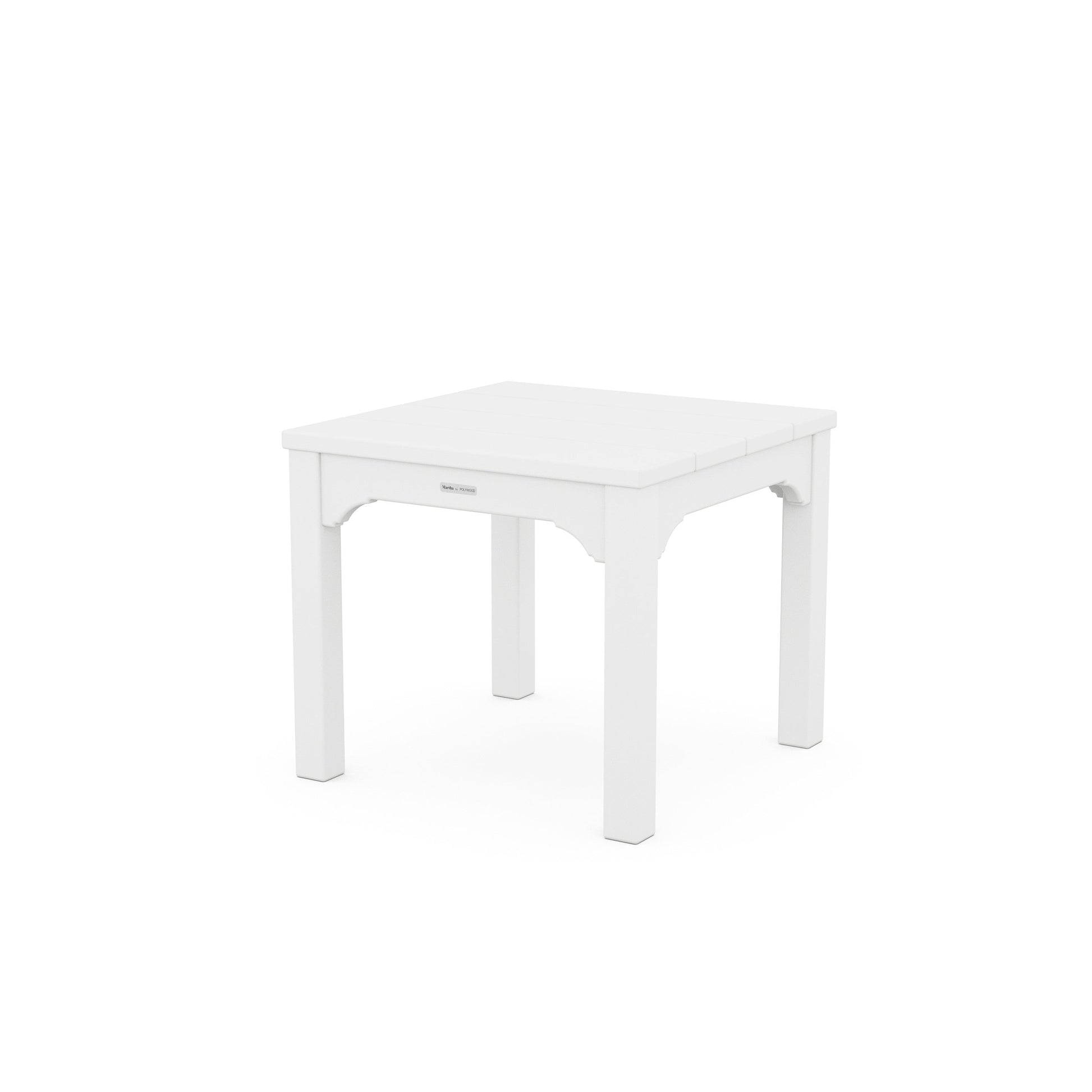 POLYWOOD Chinoiserie End Table — White