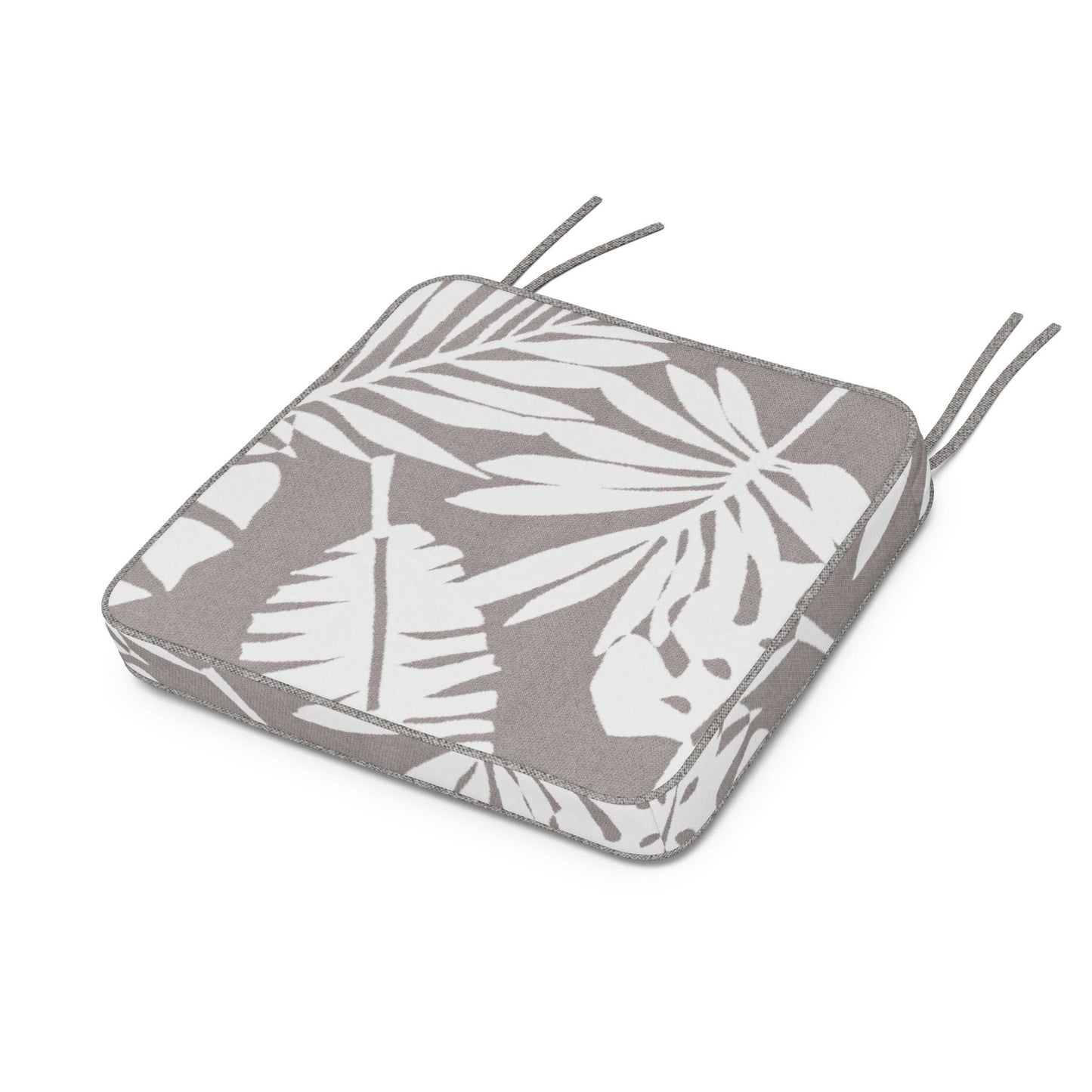 POLYWOOD Chinoiserie Arm Chair Seat Cushion — Leaf Grey Mist