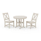 POLYWOOD Braxton Side Chair 3-Piece Round Dining Set — Sand