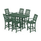 POLYWOOD Chinoiserie Arm Chair 7-Piece Bar Set — Green