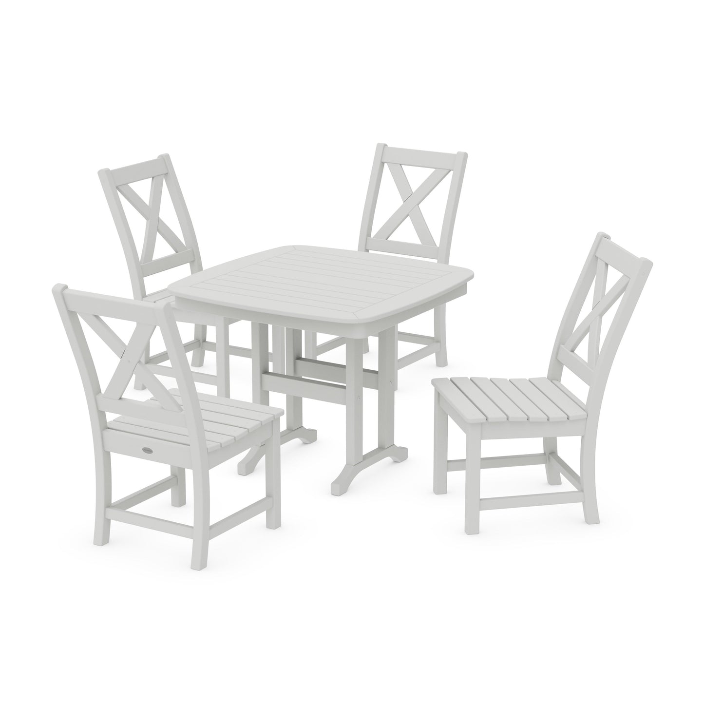 POLYWOOD Braxton Side Chair 5-Piece Dining Set — Vintage White