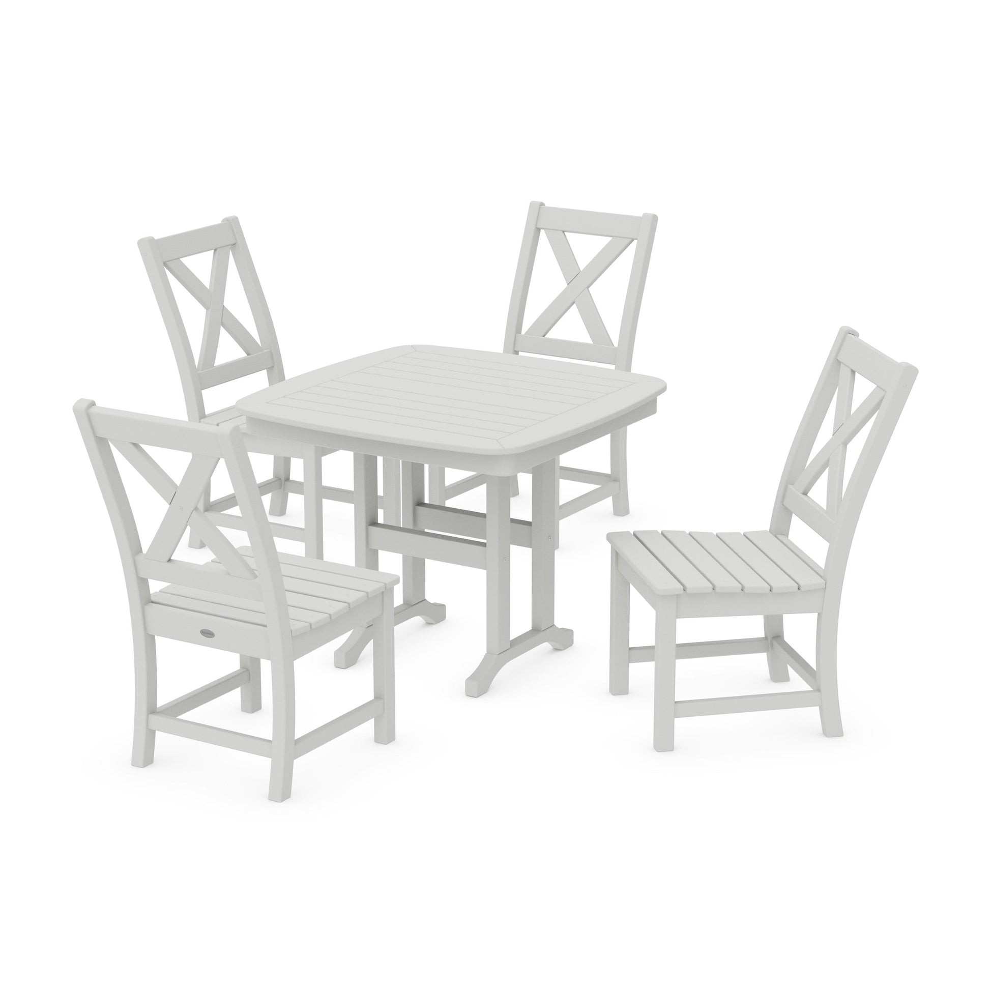 POLYWOOD Braxton Side Chair 5-Piece Dining Set — Vintage White