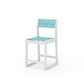 POLYWOOD EDGE Sling Counter Side Chair — White / Dupioni Aquamarine Sling