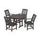 POLYWOOD Chinoiserie 5-Piece Round Farmhouse Dining Set — Vintage Coffee