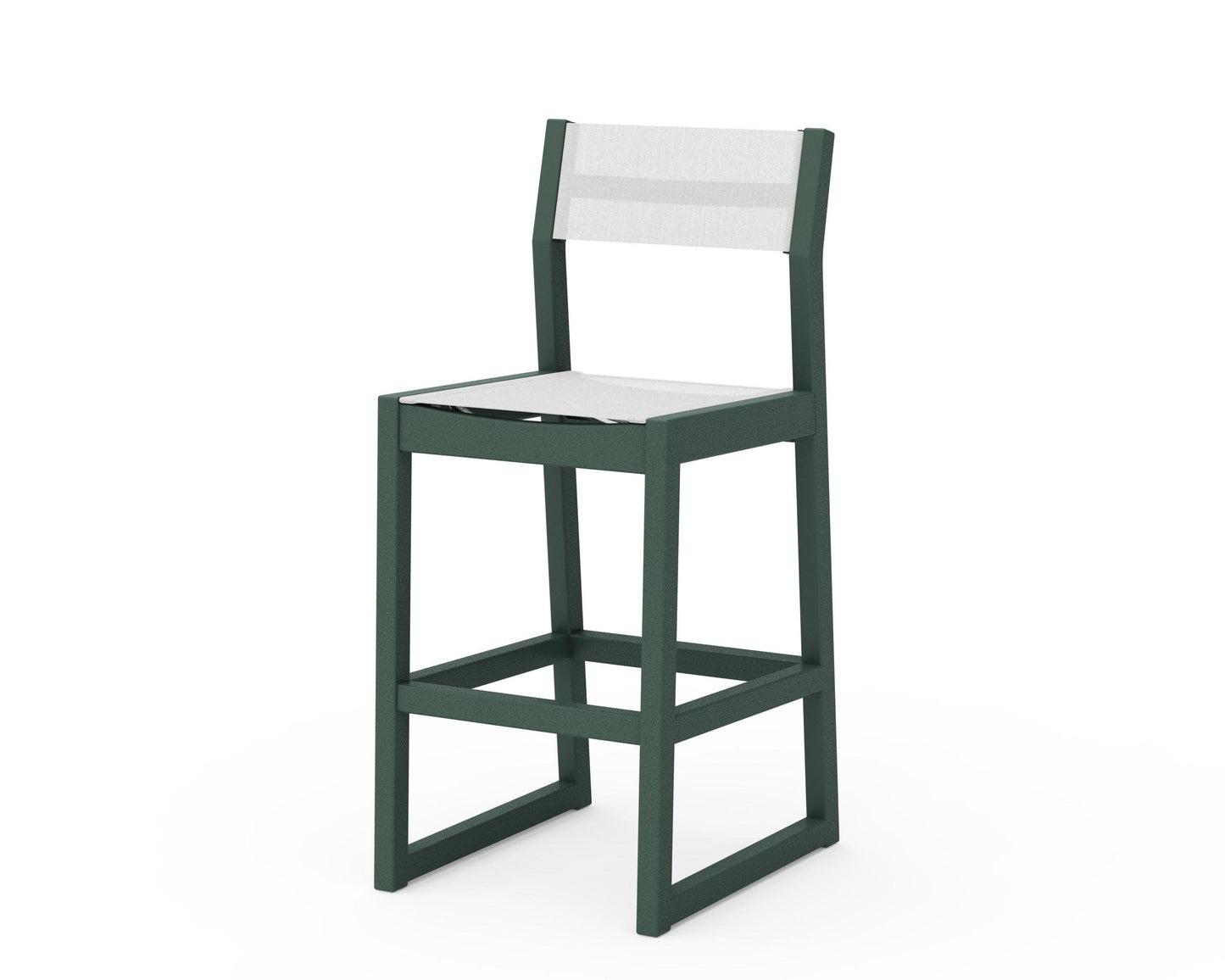 POLYWOOD EDGE Sling Bar Side Chair — Green / White Sling