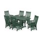 POLYWOOD Acadia Arm Chair 7-Piece Farmhouse Dining Set — Green