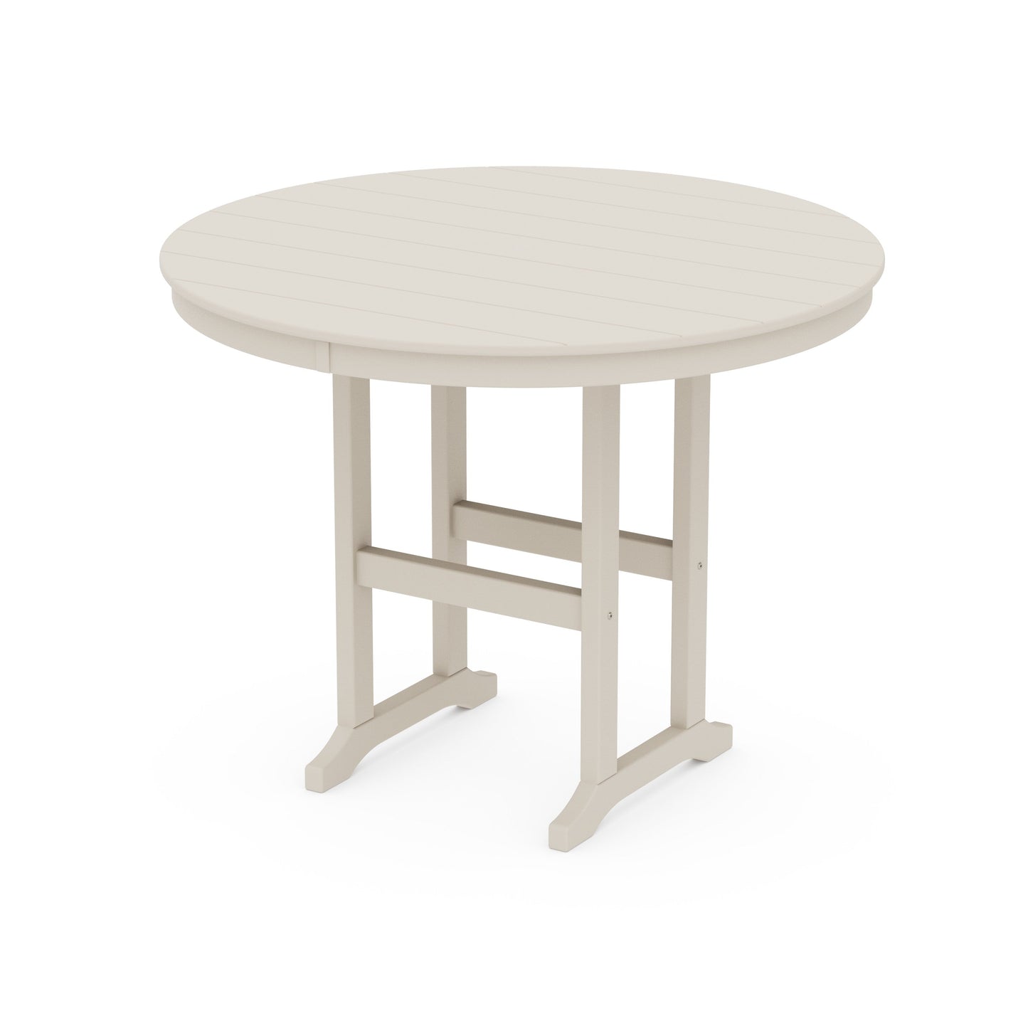POLYWOOD 48" Round Farmhouse Counter Table — Sand