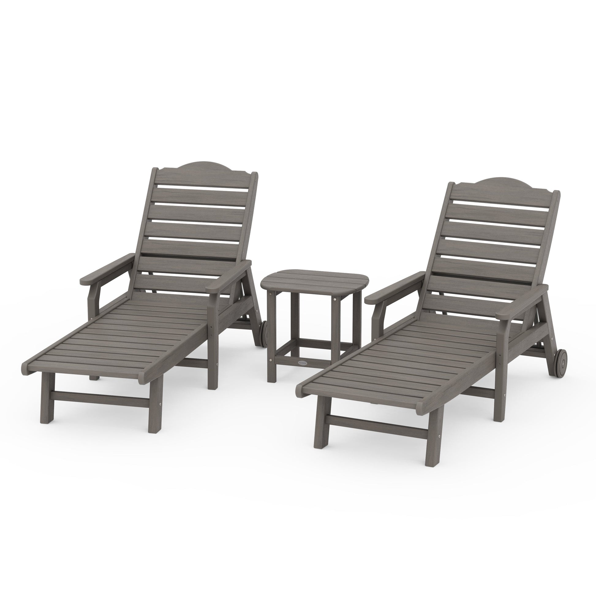 POLYWOOD 3-Piece Savannah Chaise Lounge Set — Driftwood