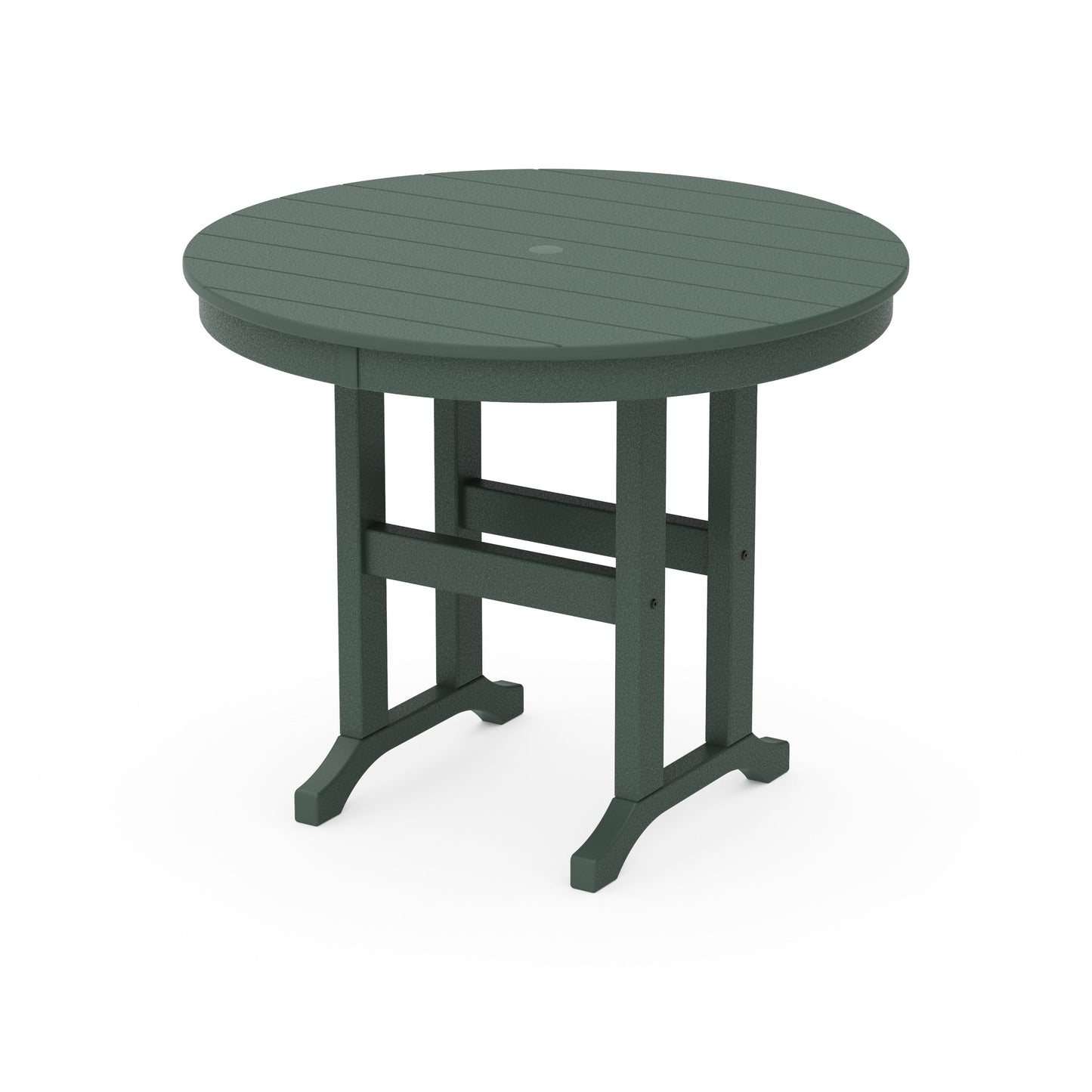 POLYWOOD 36" Round Farmhouse Dining Table — Green