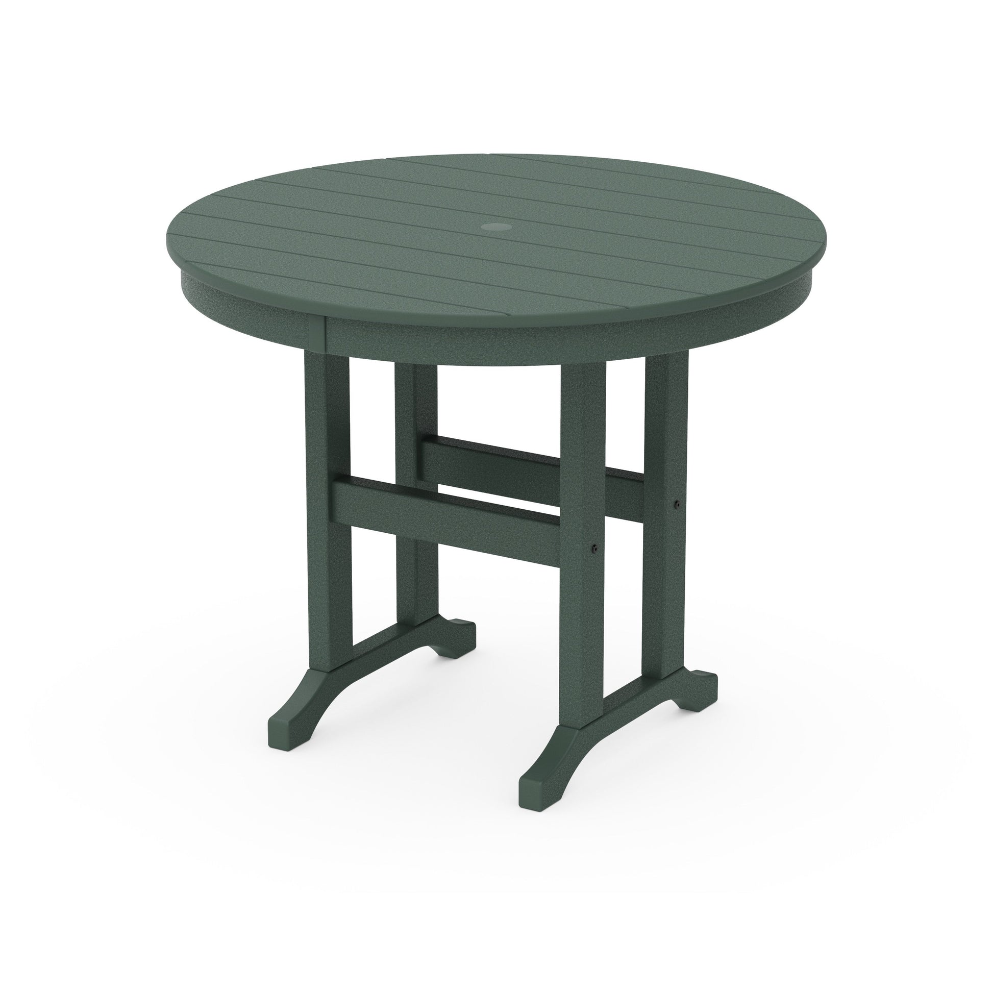 POLYWOOD 36" Round Farmhouse Dining Table — Green