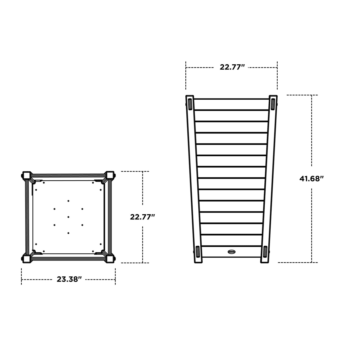 POLYWOOD Nautical Large Tapered Square Tall Planter Box