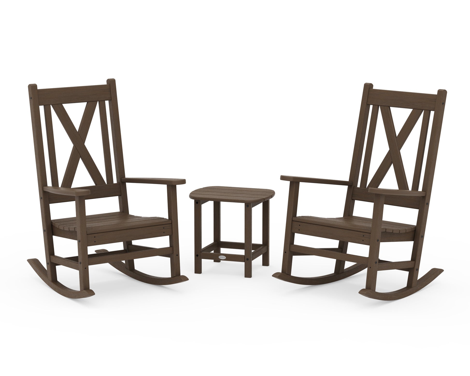 POLYWOOD Braxton 3-Piece Porch Rocking Chair Set — Kona