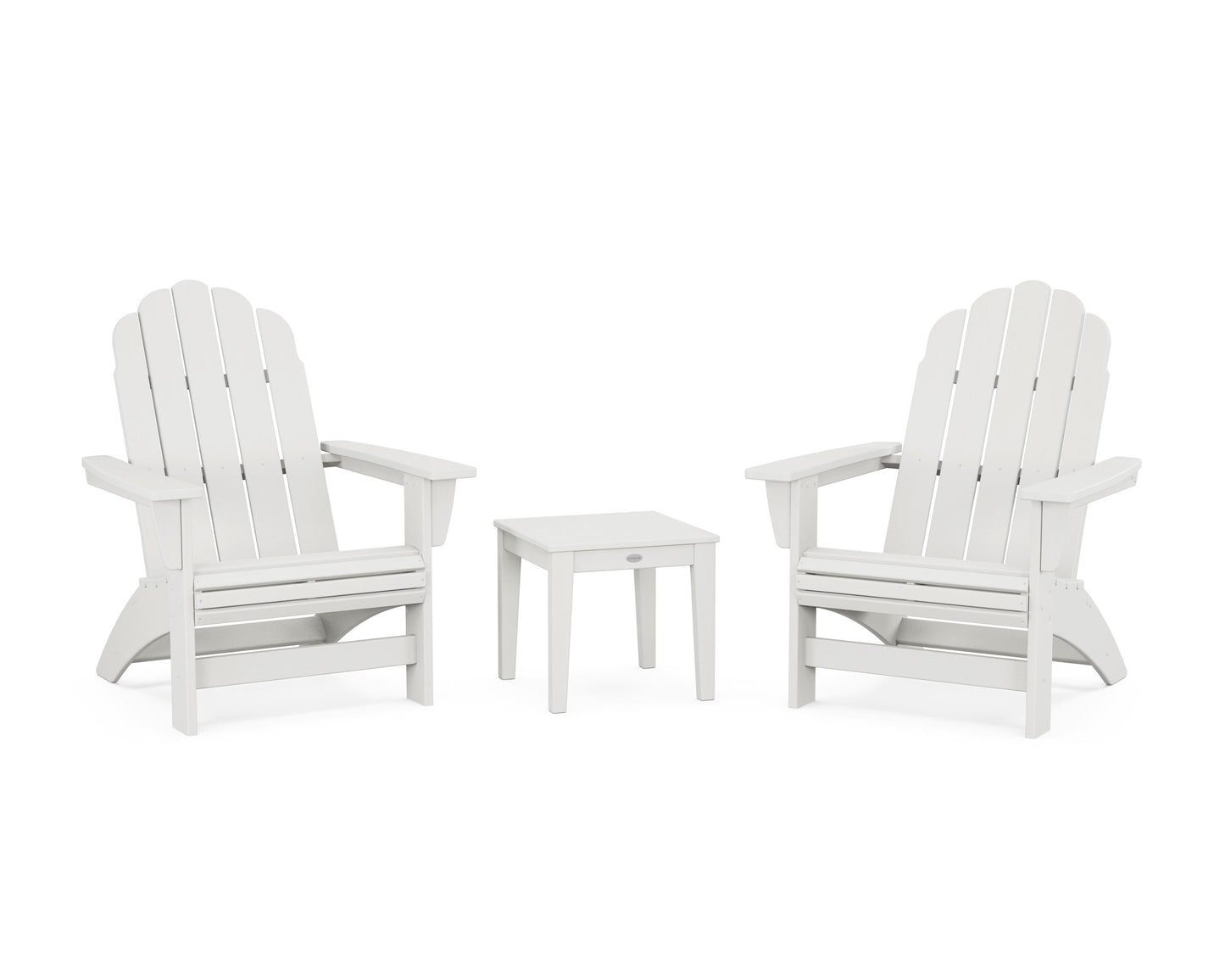 POLYWOOD 3-Piece Vineyard Grand Adirondack Set — Vintage White