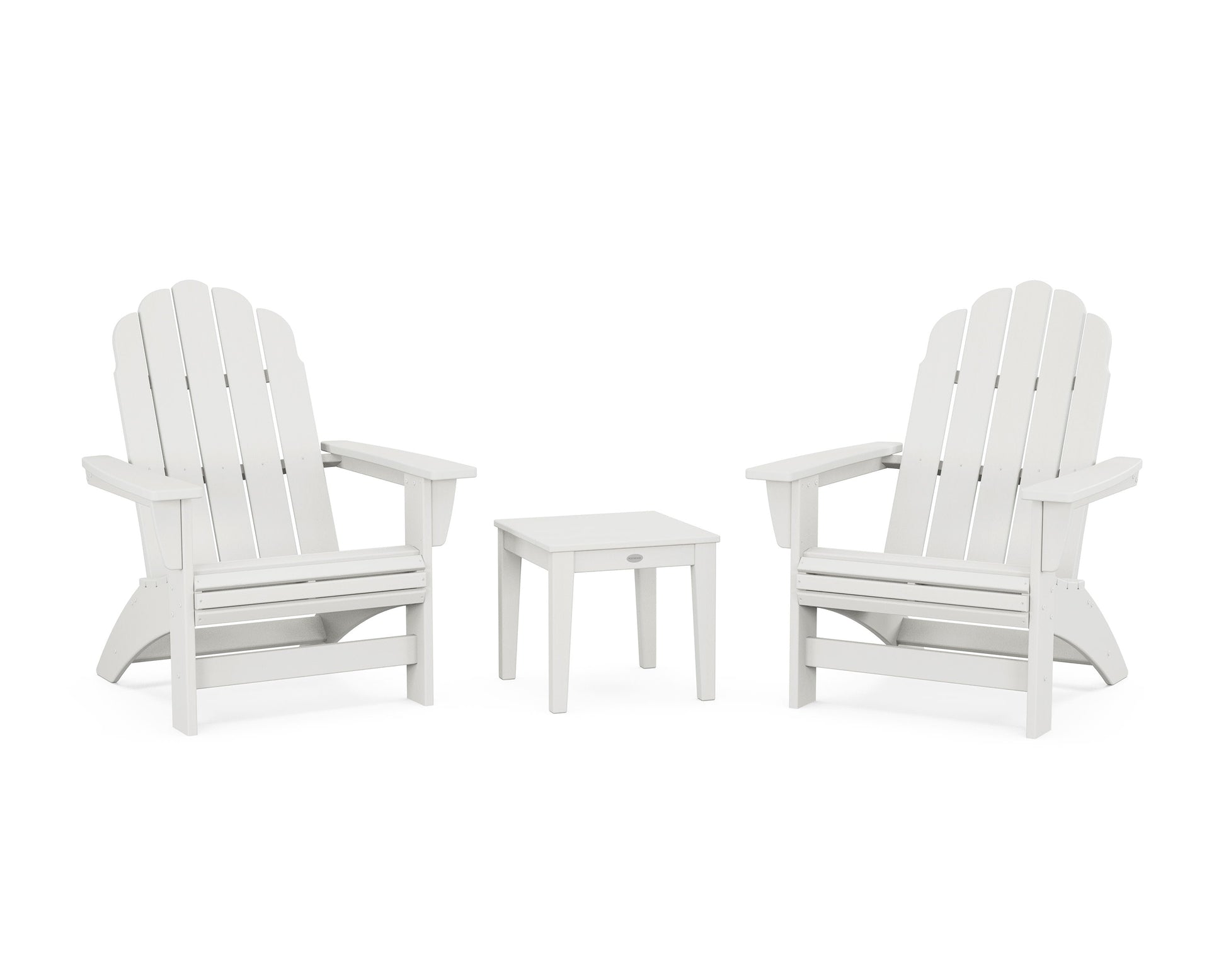 POLYWOOD 3-Piece Vineyard Grand Adirondack Set — Vintage White
