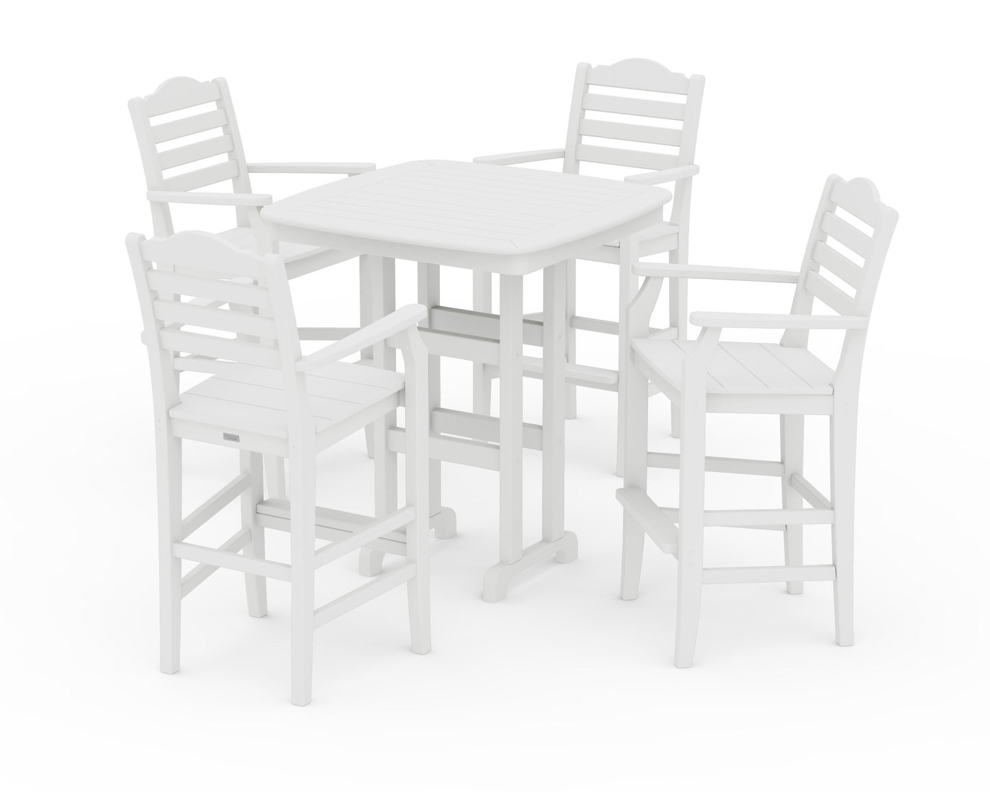 POLYWOOD Savannah 5-Piece Bar Set — White