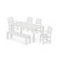 POLYWOOD Lakeside 6-Piece Parsons Dining Set with Bench — White