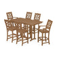 POLYWOOD Chinoiserie 7-Piece Farmhouse Bar Set — Teak