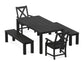 POLYWOOD Braxton 5-Piece Parsons Dining Set with Benches — Black