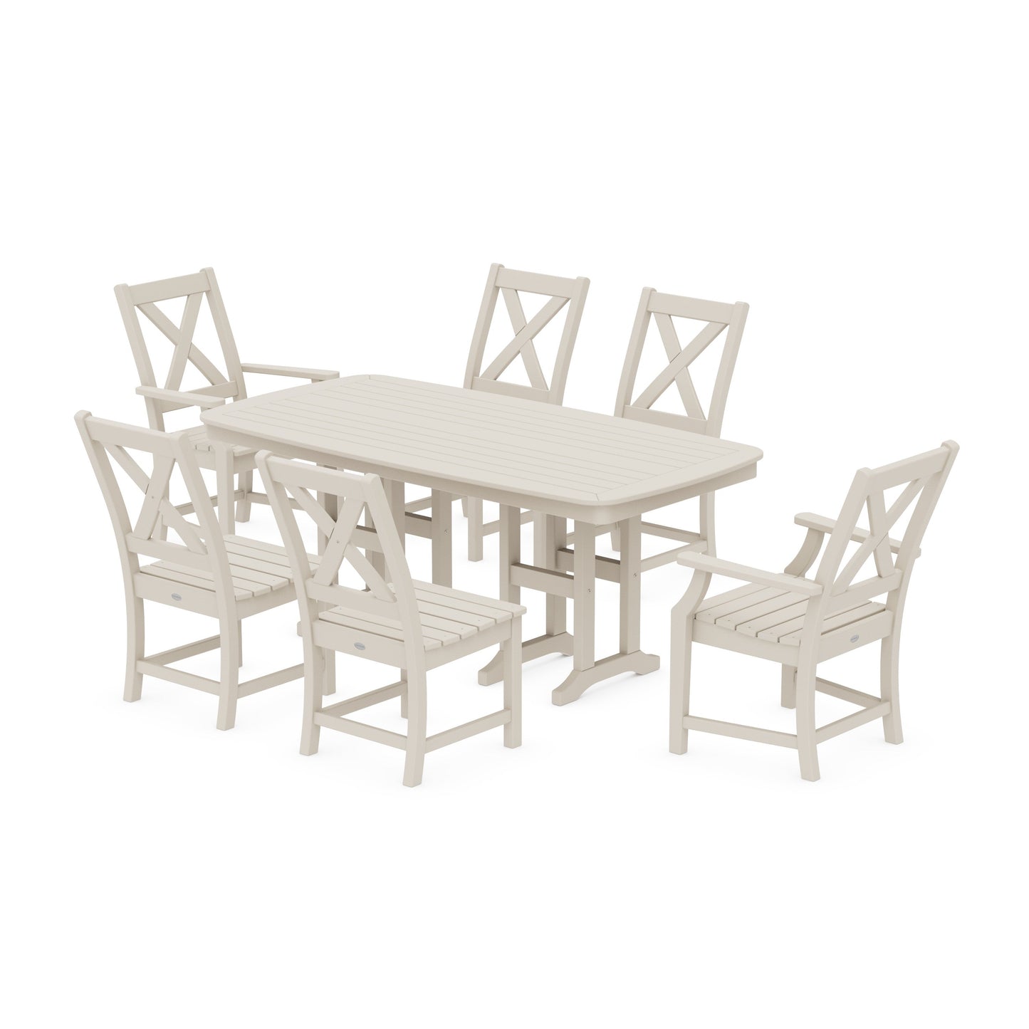POLYWOOD Braxton 7-Piece Dining Set — Sand