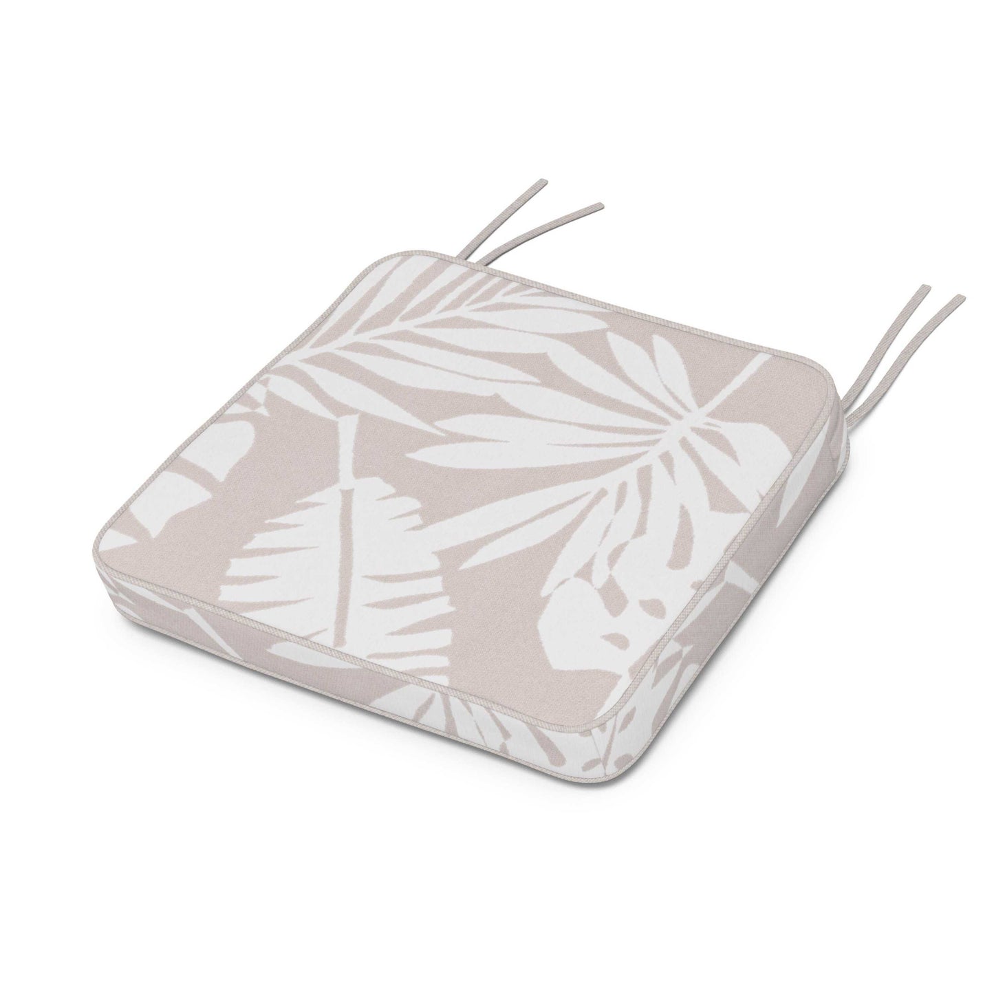 POLYWOOD Chinoiserie Arm Chair Seat Cushion — Leaf Dune Burlap