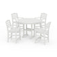 POLYWOOD Savannah 5-Piece Round Counter Set — Vintage White