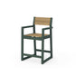 POLYWOOD EDGE Sling Counter Arm Chair — Green / Burlap Sling
