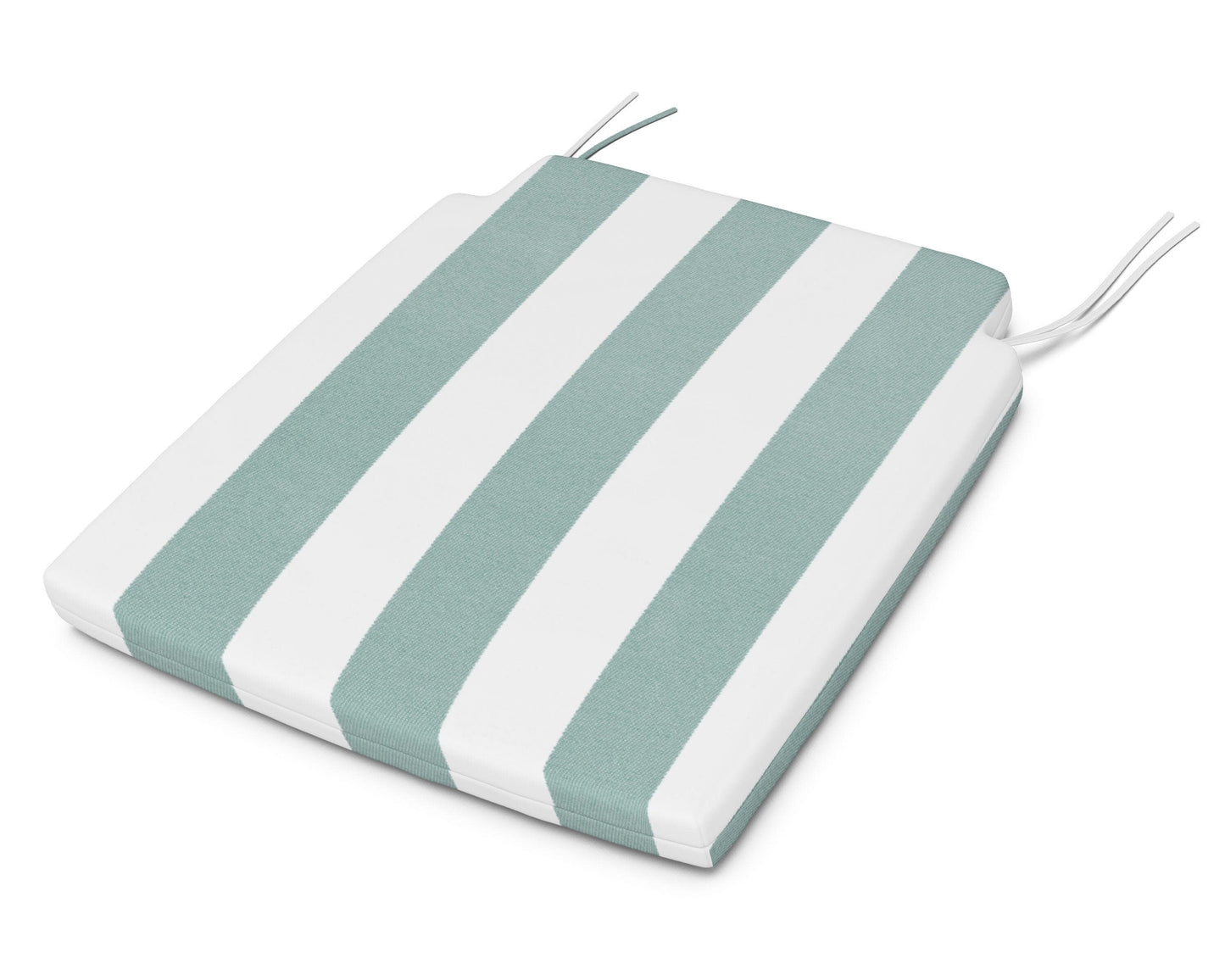 POLYWOOD Savannah Dining Seat Pad — Cabana Stripe Glacier Spa