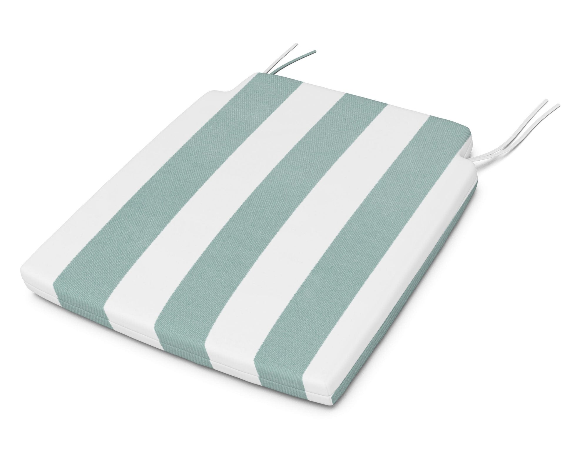 POLYWOOD Savannah Dining Seat Pad — Cabana Stripe Glacier Spa