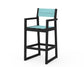 POLYWOOD EDGE Sling Bar Arm Chair — Black / Dupioni Aquamarine Sling