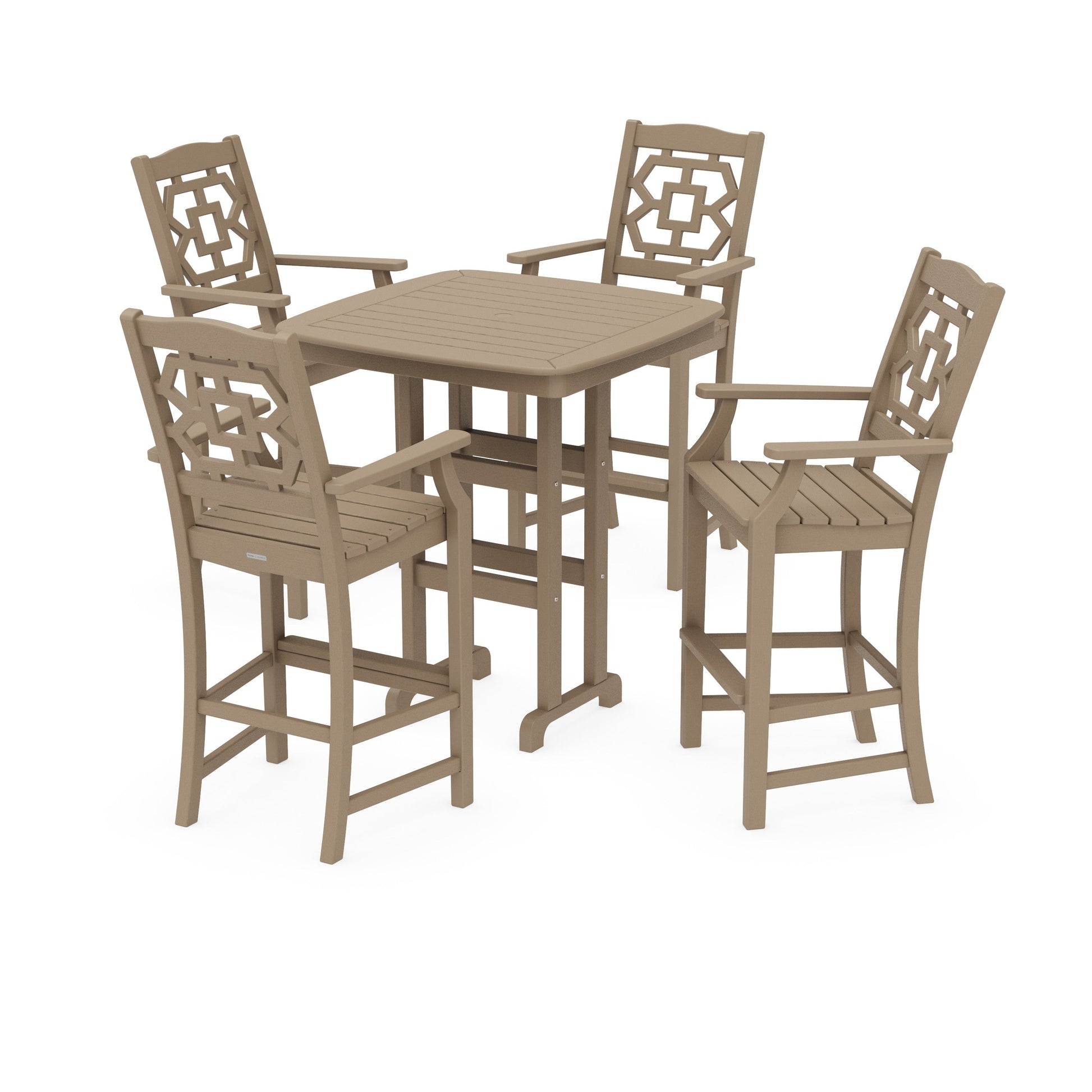 POLYWOOD Chinoiserie 5-Piece Bar Set — Vintage Sahara