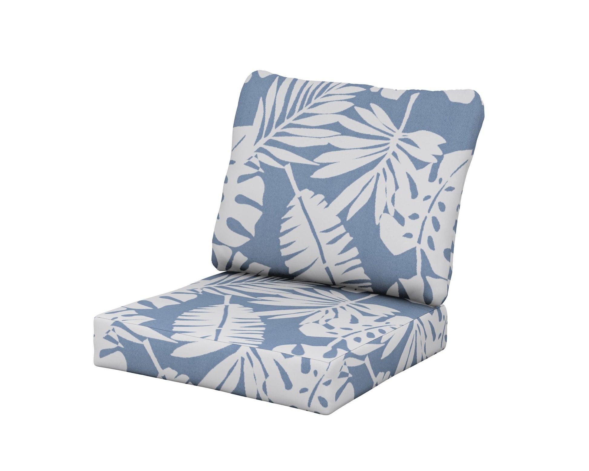 POLYWOOD Baffle Seat/Back Cushion — Leaf Sky Blue