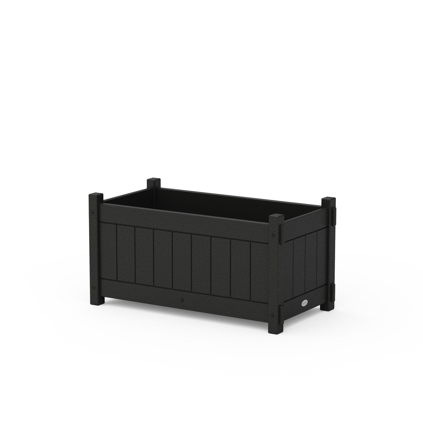 POLYWOOD Vineyard Rectangle Double Planter Box — Black