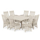 POLYWOOD Acadia 9-Piece Square Farmhouse Dining Set with Trestle Legs — Sand