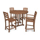 POLYWOOD La Casa Café 5-Piece Round Farmhouse Counter Dining Set/2 Counter Side Chairs + 2 Counter Arm Chairs + Round Counter Table FREE SHIPPING