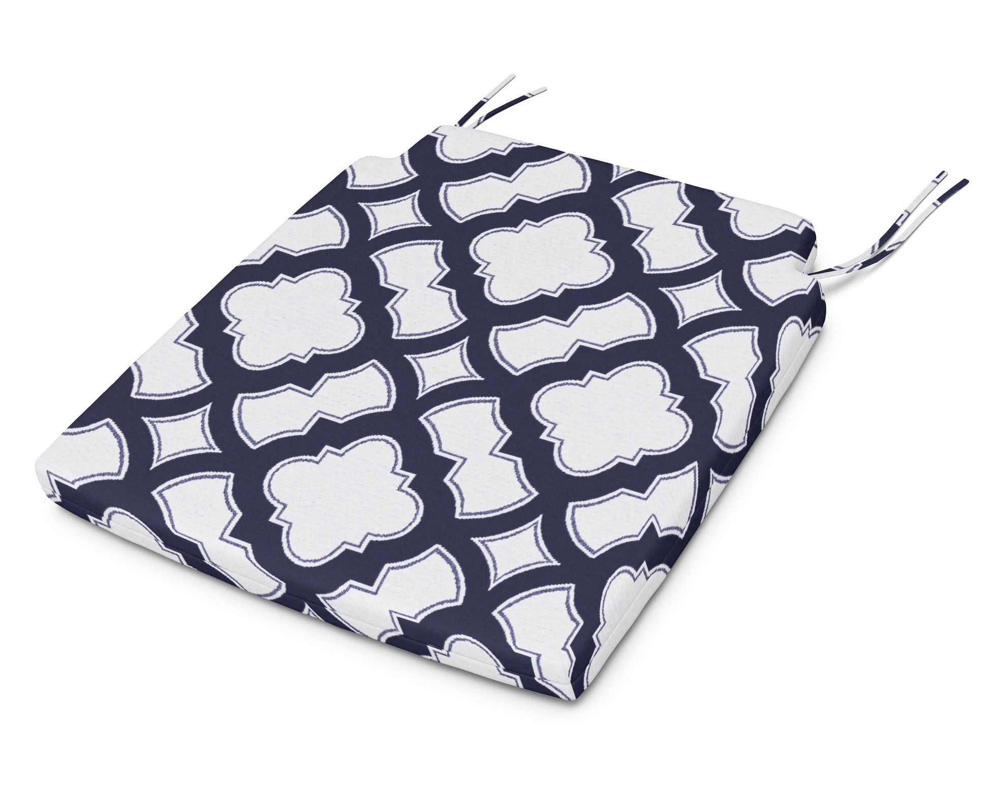 POLYWOOD Savannah Dining Seat Pad — Trellis Navy