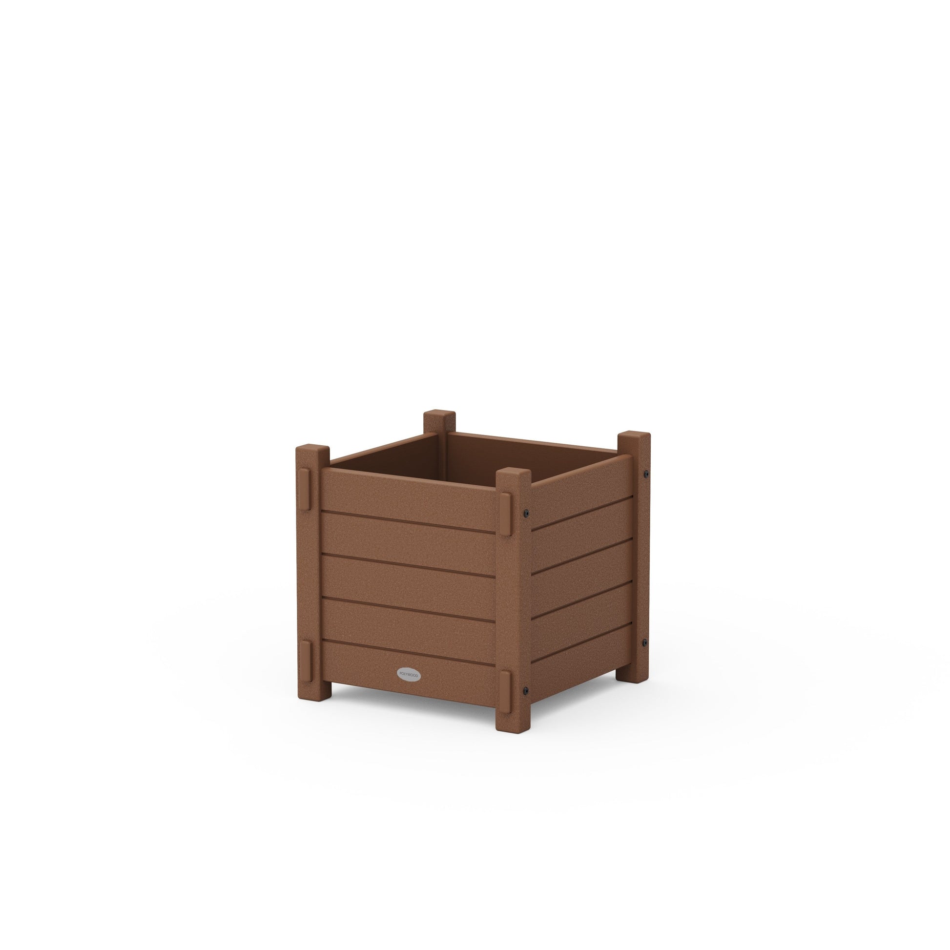 POLYWOOD Nautical Square Planter Box — Teak