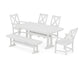 POLYWOOD Braxton 6-Piece Dining Set with Trestle Legs — White
