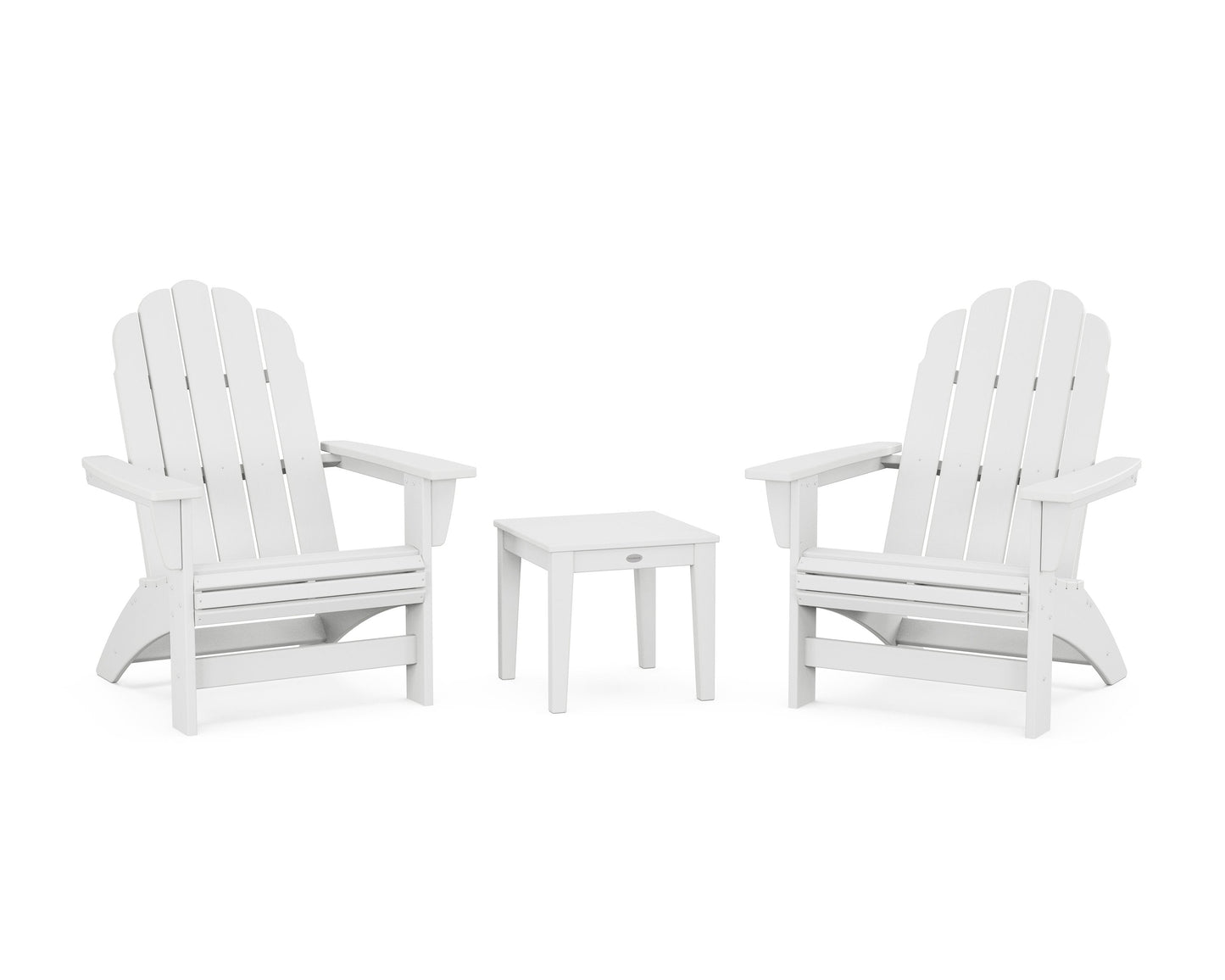POLYWOOD 3-Piece Vineyard Grand Adirondack Set — White