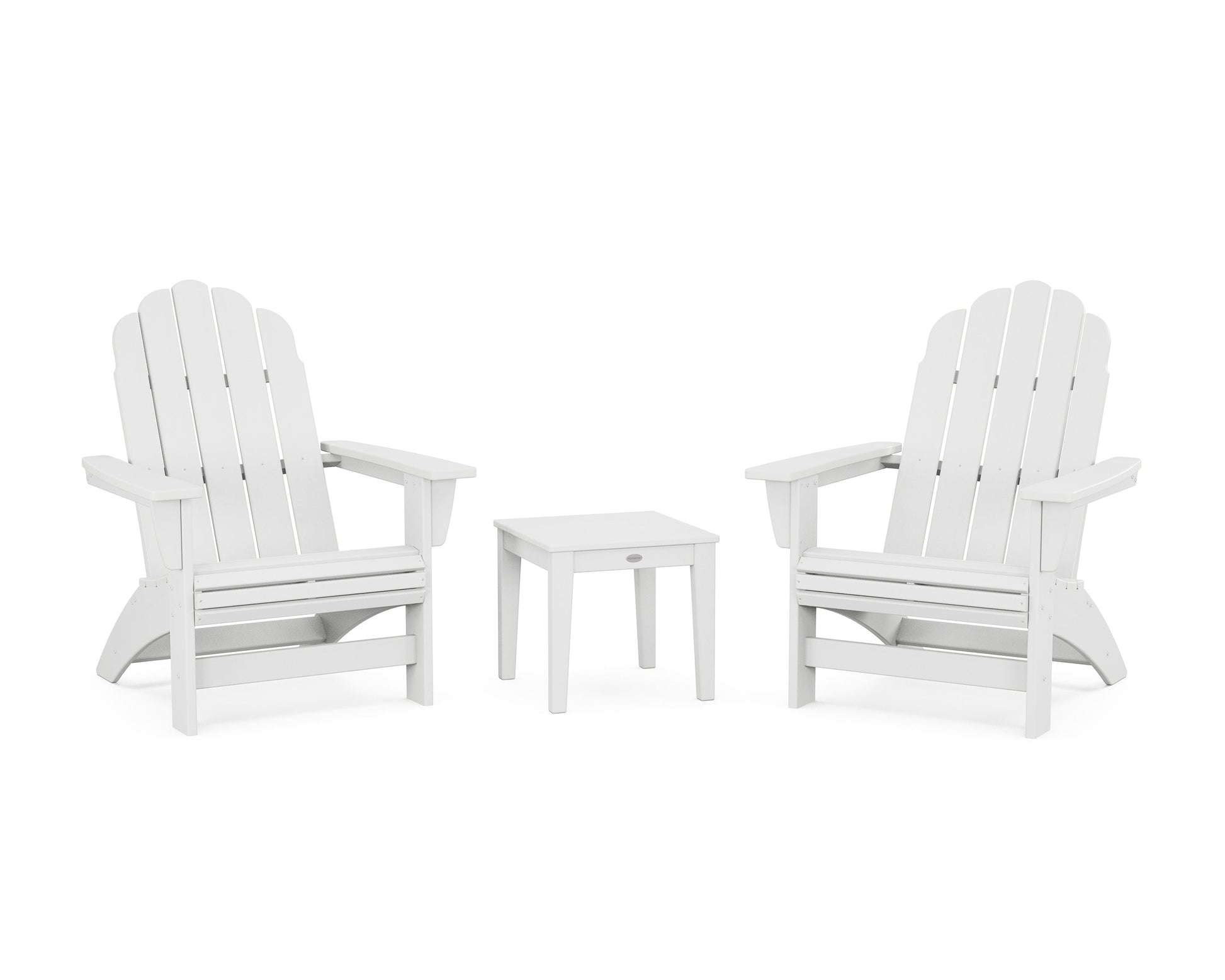 POLYWOOD 3-Piece Vineyard Grand Adirondack Set — White