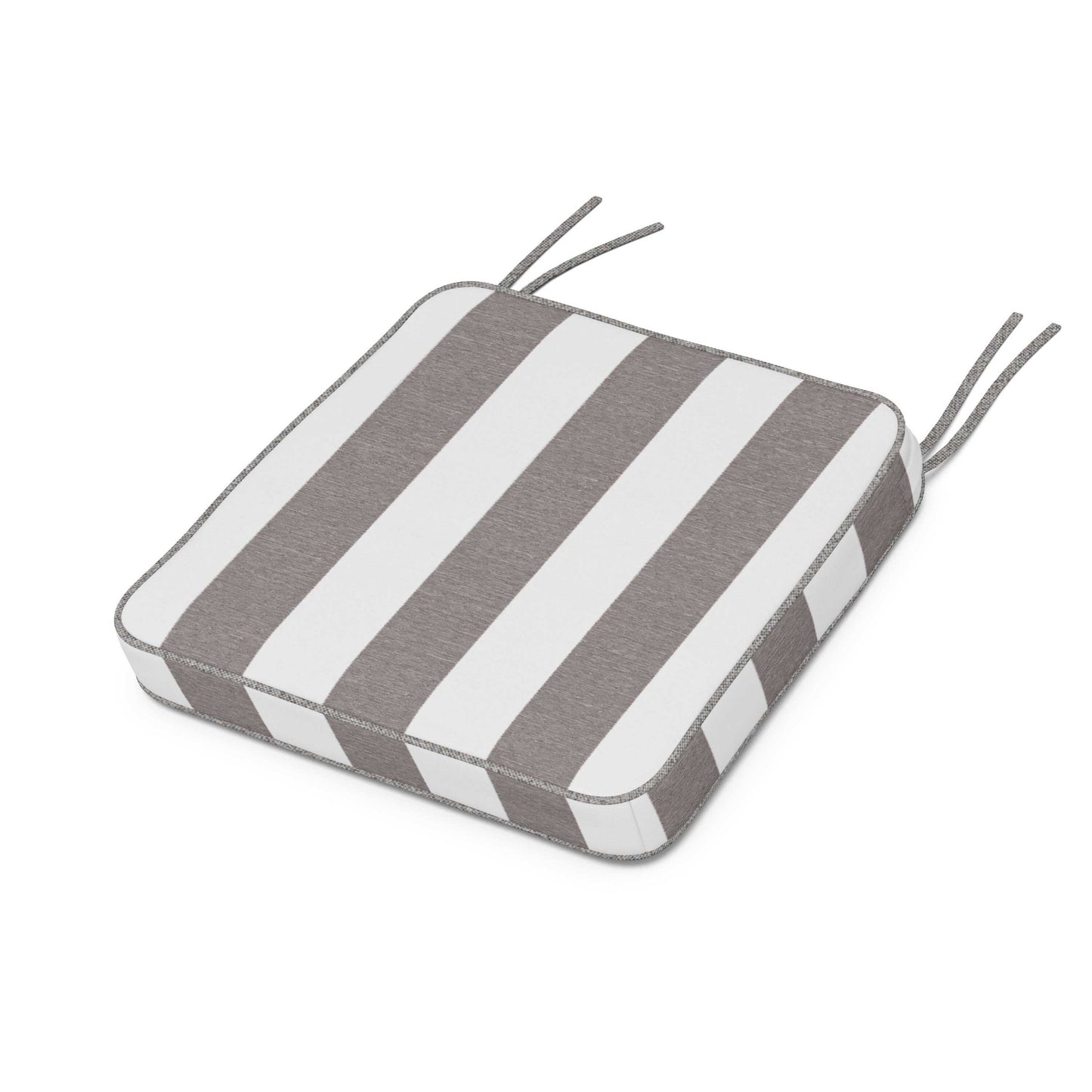 POLYWOOD Chinoiserie Side Chair Seat Cushion — Cabana Stripe Grey Mist