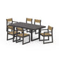 POLYWOOD EDGE Sling 7-Piece Dining Set — Vintage Coffee / Burlap Sling