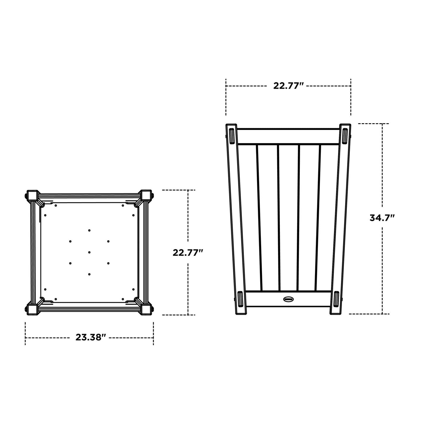 POLYWOOD Vineyard Large Tapered Square Planter Box