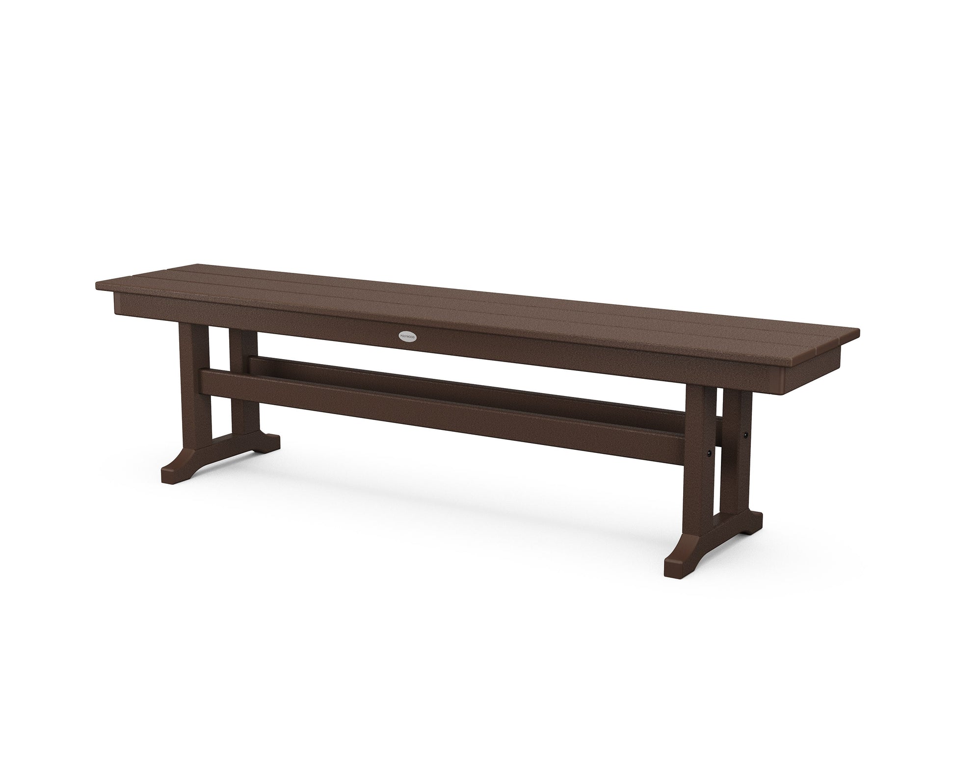 POLYWOOD Farmhouse 65" Side Bench — Mahogany