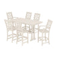 POLYWOOD Chinoiserie 7-Piece Farmhouse Bar Set with Trestle Legs — Sand
