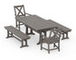 POLYWOOD Braxton 5-Piece Farmhouse Dining Set With Trestle Legs — Driftwood