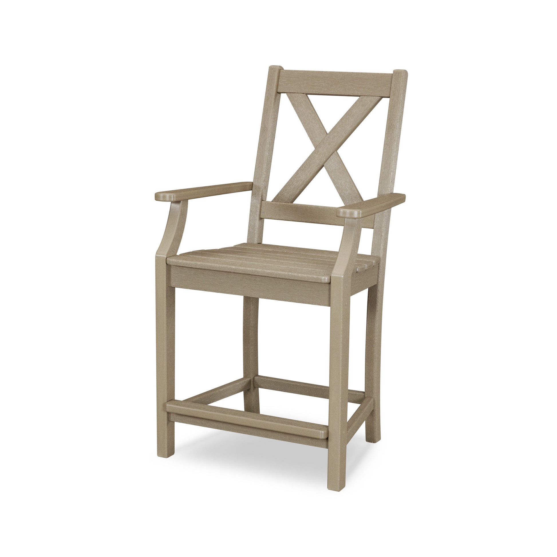 POLYWOOD Braxton Counter Arm Chair — Vintage Sahara