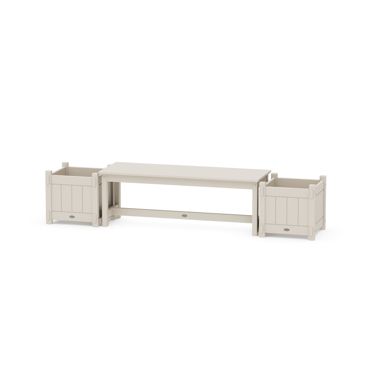 POLYWOOD 48" Vineyard Straight Planter Bench Set — Sand
