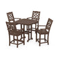 POLYWOOD Chinoiserie 5-Piece Counter Set — Mahogany