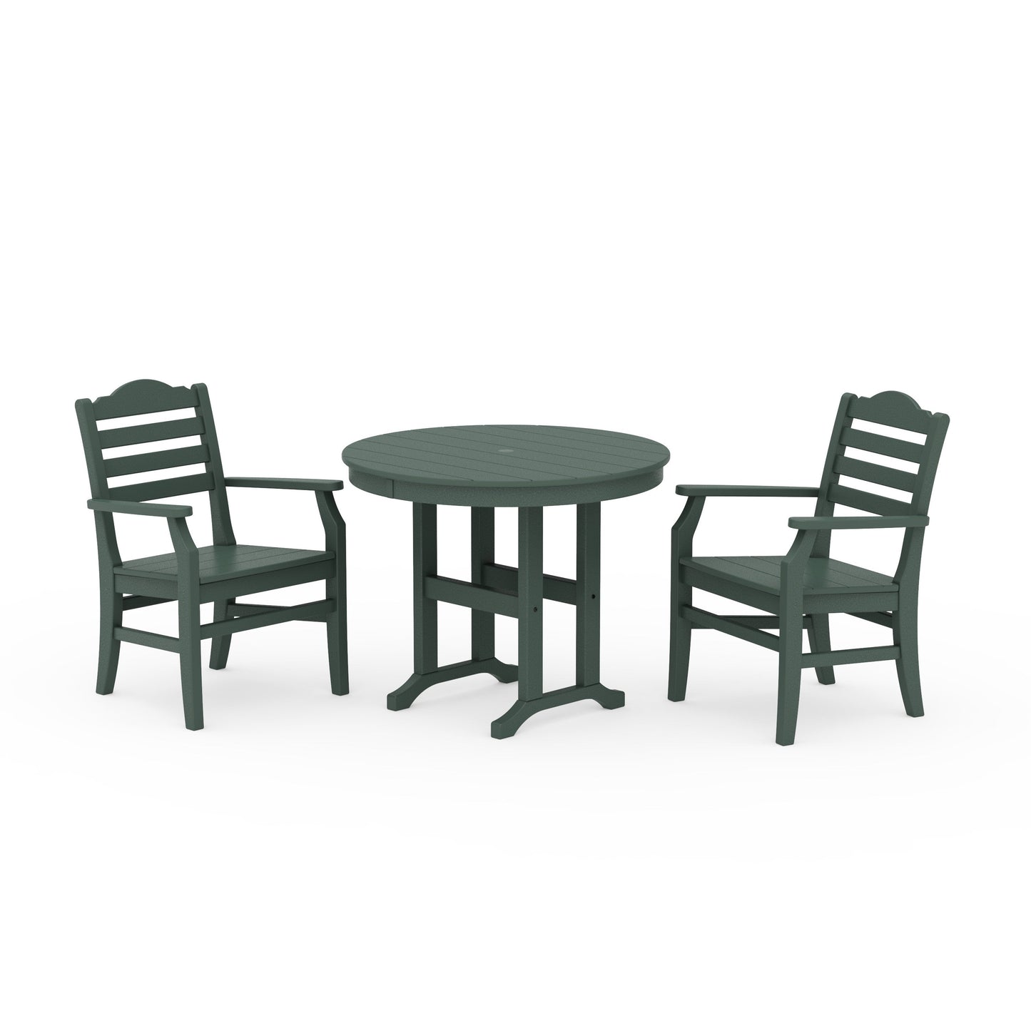 POLYWOOD Savannah 3-Piece Farmhouse Dining Set — Green